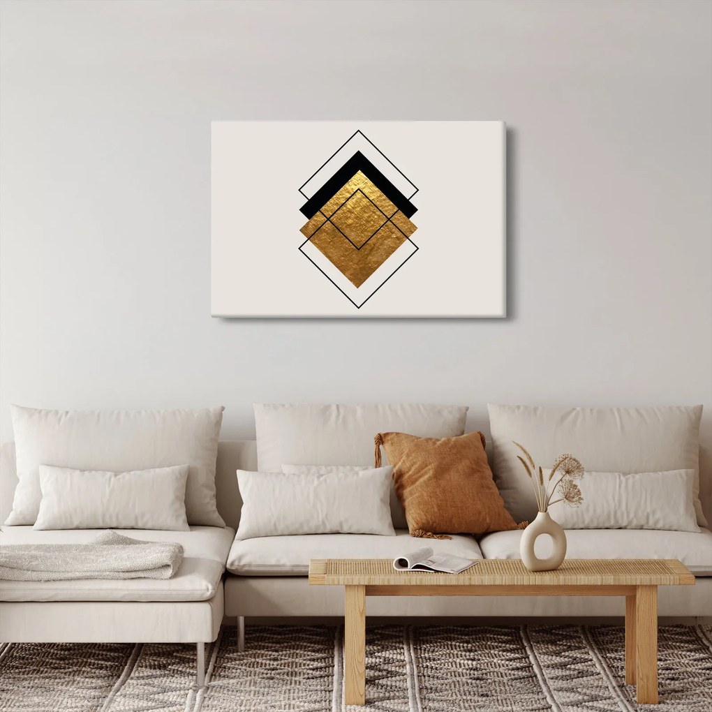 Kép - Absztrakció arany és fehér N⁰1 (90x60 cm)