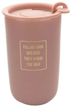 Florina Kettős falú bögre fedéllel AUTUMN 330 ml,taupe