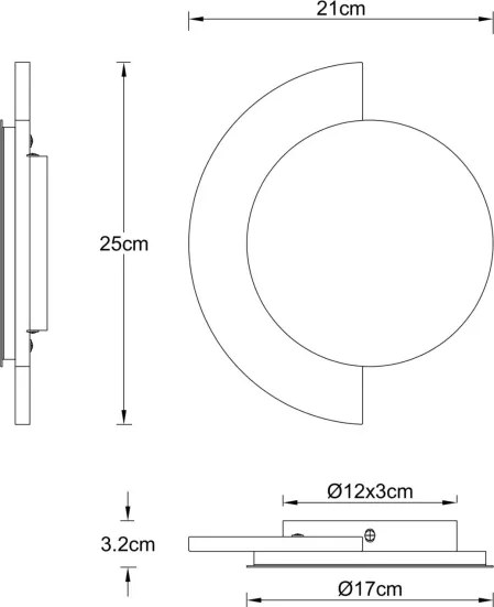 Globo 78393-12 - LED fali lámpatest ROJAS LED/12W/230V 3000K