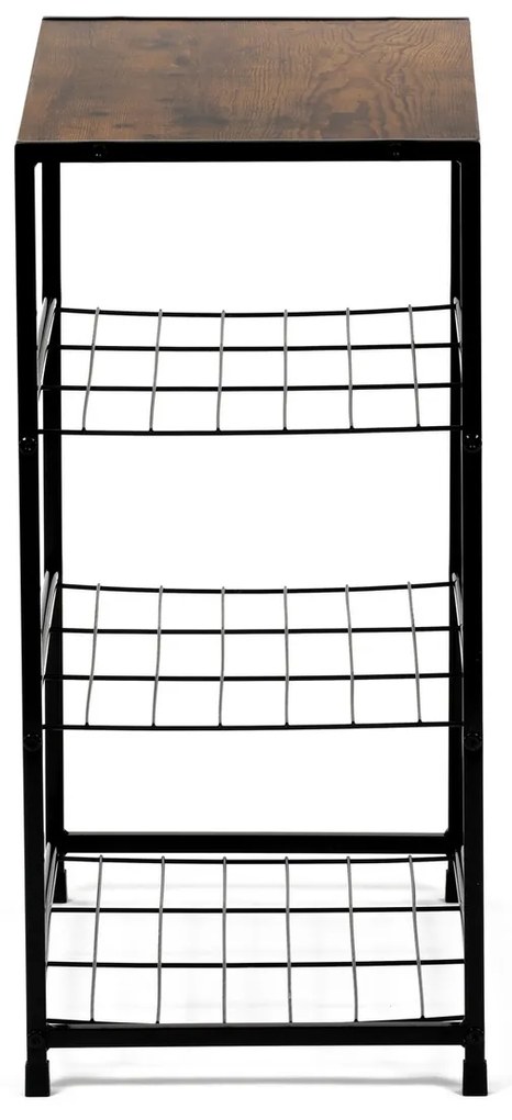 Cipőtartó állvány 3 polccal, régi fa