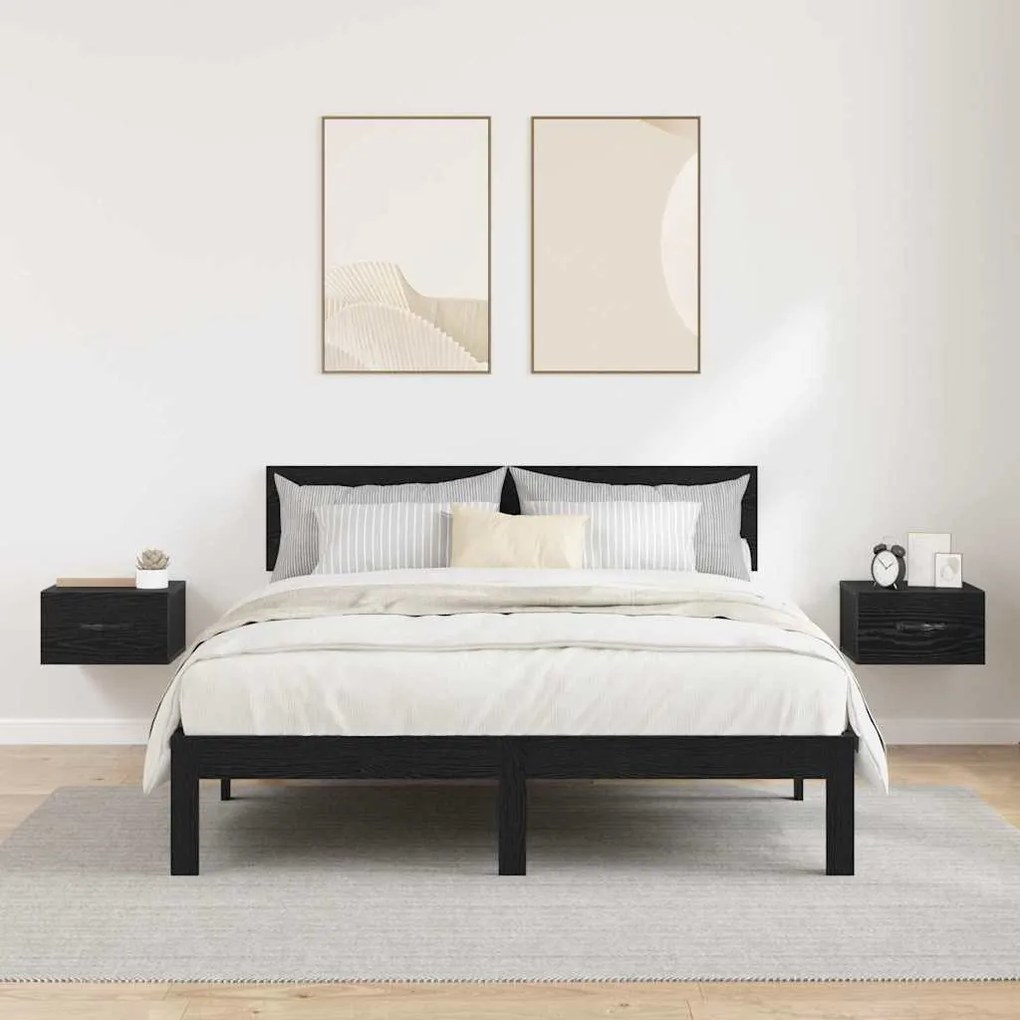 Éjjeliszekrény 2 pcs Musta tammi 35 x 35 x 20 cm Faanyag