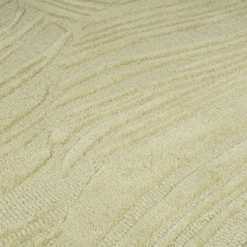 Zöld gyapjú kerek szőnyeg ø 160 cm Lino Leaf – Flair Rugs