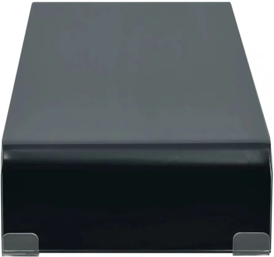 Fekete üveg TV/monitor állvány 80x30x13 cm