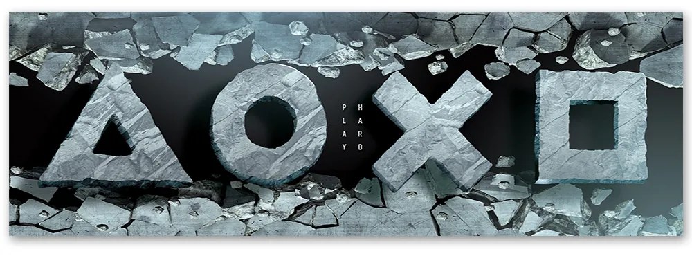 Gario Vászonkép Játék szimbólumok kő alapon Méret: 120 x 40 cm