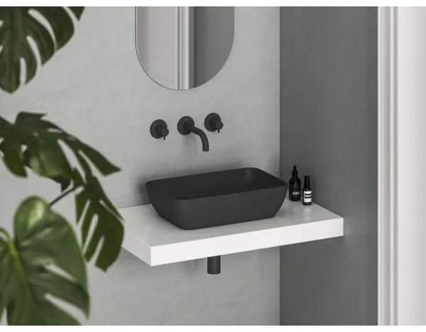 Ravak XJX0D150000 - Ráépített mosdó CERAMIC SLIM 50x31 cm kerámia/fekete