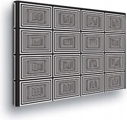 Vászonkép 100x75 Op-art optikai illúzió geometria absztrakt kontraszt ritmus