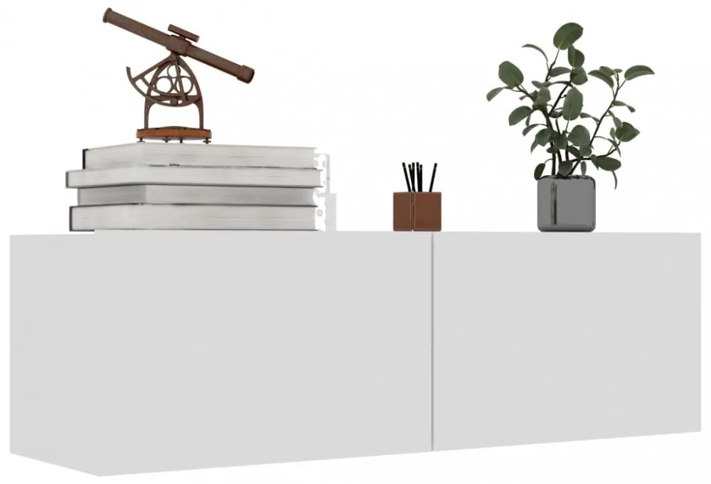 fehér szerelt fa TV-szekrény 100 x 30 x 30 cm