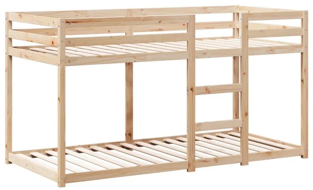 fehér tömör fenyőfa ágy emelettel és tetővel 75 x 190 cm