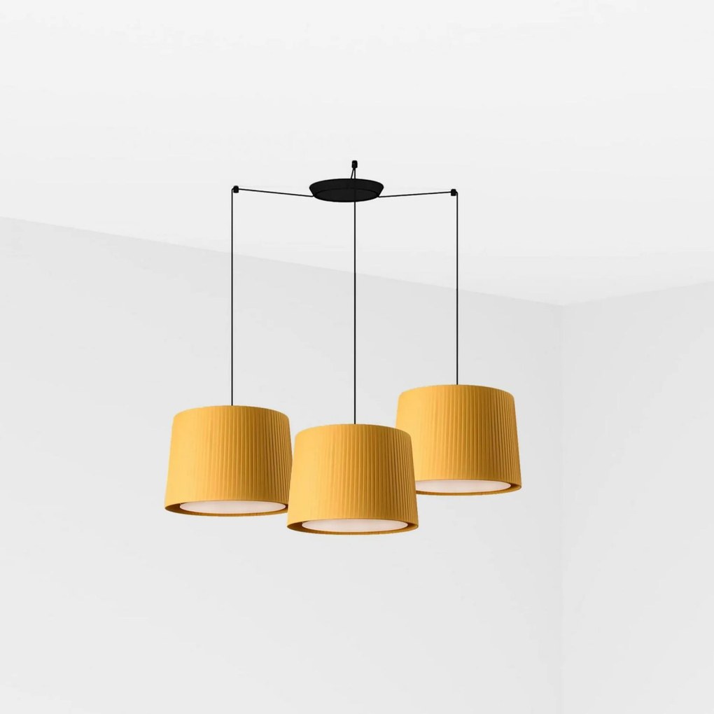 Faro Samba függeszték, fekete/sárga, 3x E27, állítható magasságú