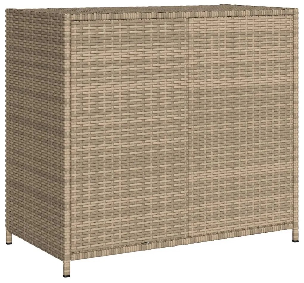 bézs polyrattan kerti tárolószekrény 83x45x76 cm