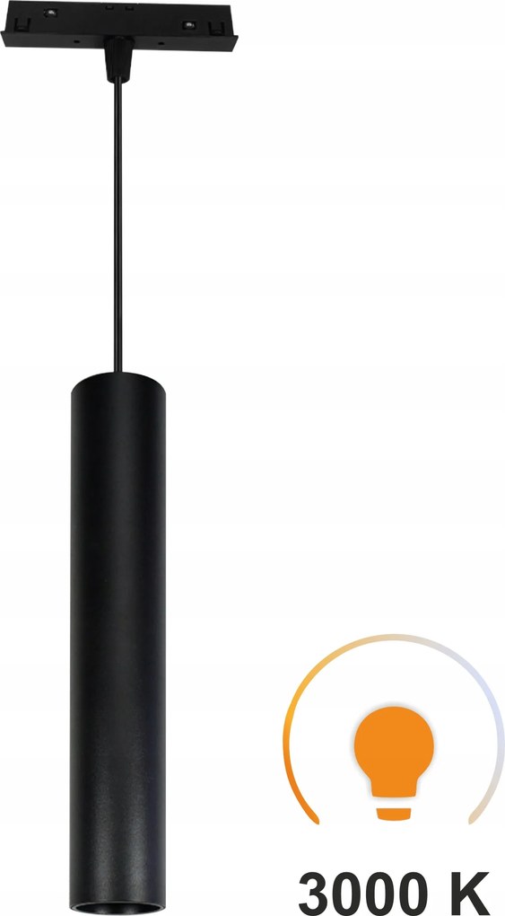 Led Függőlámpa Tuba Fekete 10W 3000K Meleg Smart Track 48VDC