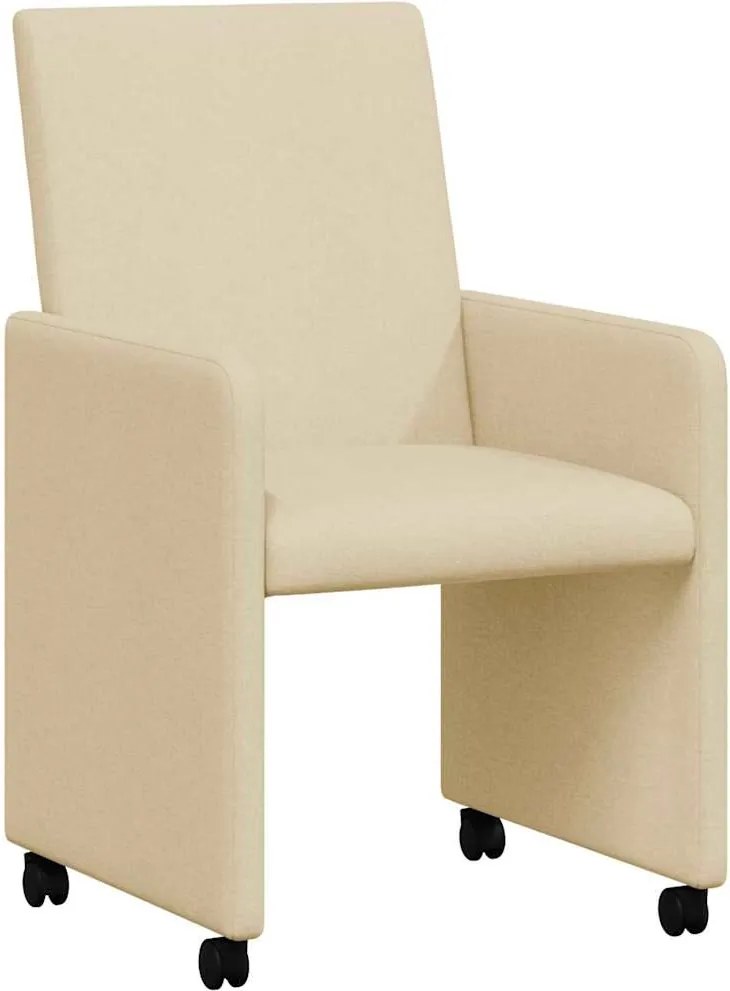 vidaXL Kerekes Étkező Székek 2 pcs Krém 57 x 66 x 94 cm szövet