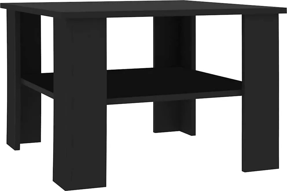 vidaXL fekete szerelt fa dohányzóasztal 60 x 60 x 42 cm