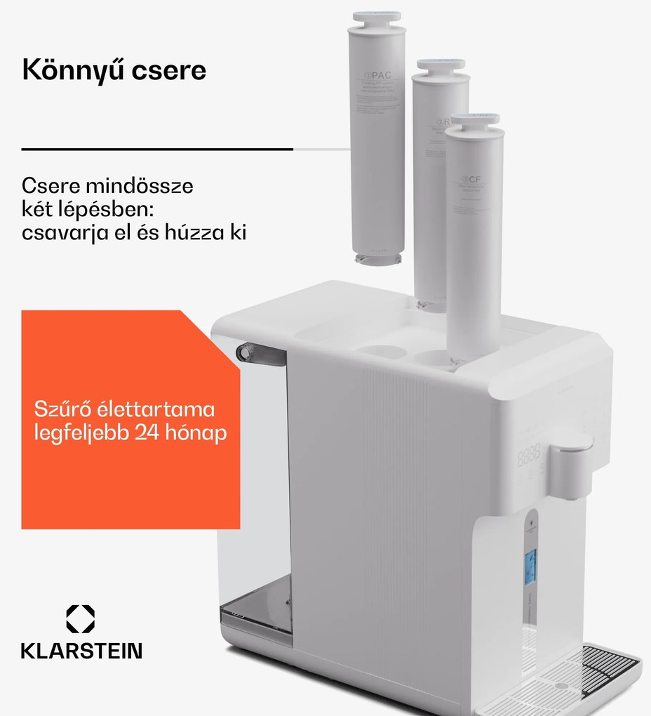 Klarstein AquaFina 200G RO szűrő, fordított ozmózis membrán technológia, vízkezelés