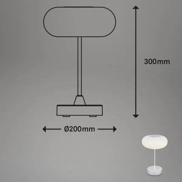 Brilo - LED dimmelhető, újratölthető kültéri asztali lámpa OLANA LED/3W/5V IP44