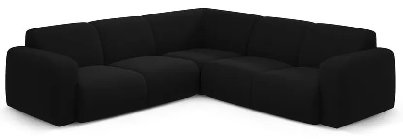 Fekete buklé sarokkanapé (variálható-L alakú) Molino – Micadoni Home