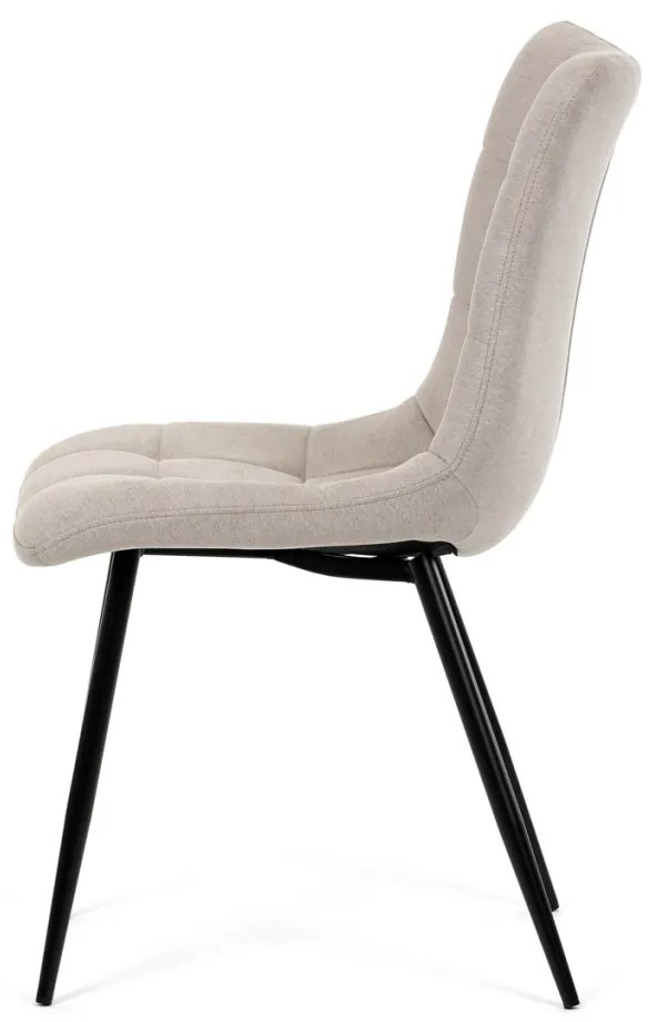 Scaun de sufragerie, material cappuccino, picioare din metal negru