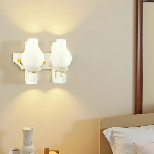 Brilagi - QUEEN fali lámpa 2xE14/40W/230V bükk/krémszínű