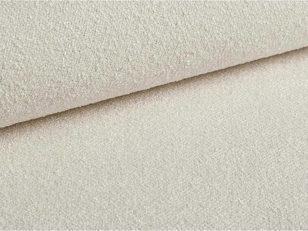 Elefántcsont színű kárpitozott ágyneműtartós franciaágy ágyráccsal 200x200 cm Eric – Micadoni