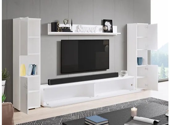Nappali bútorsor Nova XL (wotan tölgy) (fehér LED világítás). 1060058