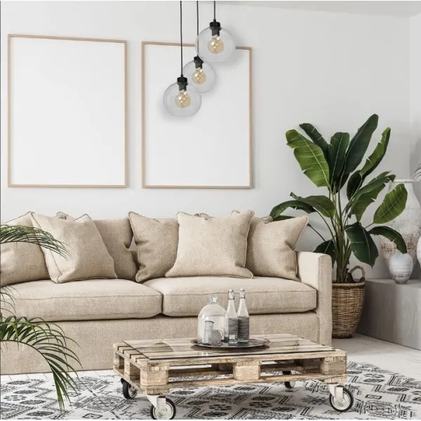 Csillár SOFIA 3xE27 / 60W / 230V átlátszó