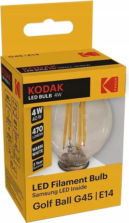 Kodak 30419155 Led G45/E14 Izzó, Gömb, 4W (40W)