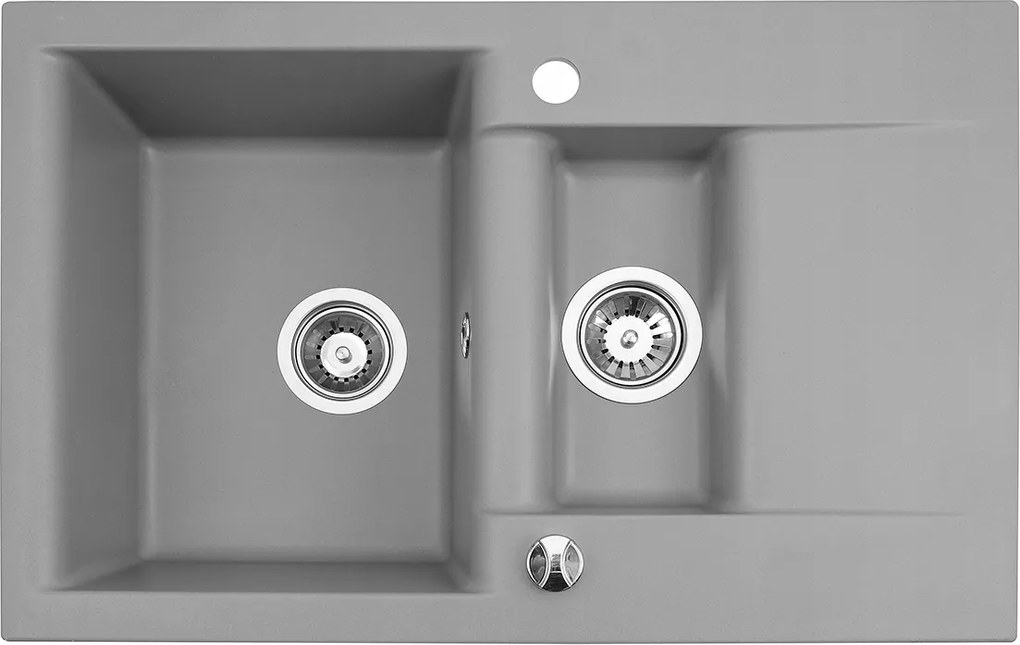 Estein 1,5K gránit konyhai mosogató, másfélmedencés, szürke
