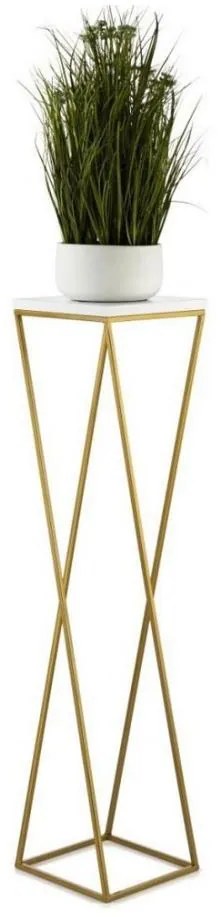 LOFT virágtartó állvány 100x24 cm arany/fehér