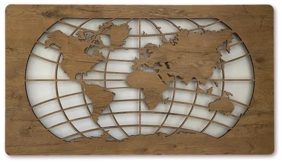 Li-Go 4868/DUB2 - LED fali dekoráció LED/24W/230V 110x60 cm tölgy/világtérkép