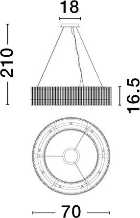 Függeszték Fekete BAROK NOVA LUCE 9006056