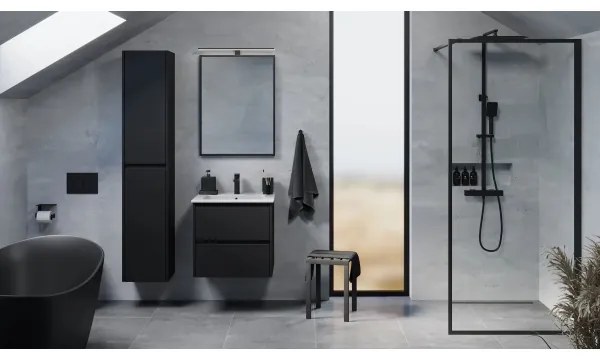 MOLDE fürdőszobai szekrény 174 cm, fekete