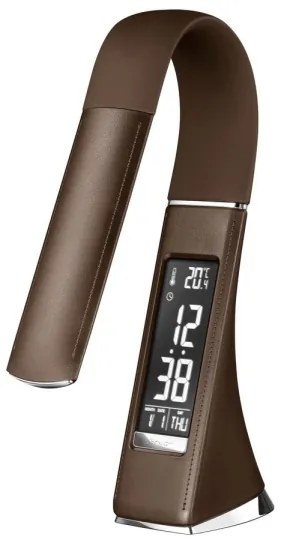 Brilagi - LED Dimmelhető asztali lámpa kijelzővel PELLE LED/7W/230V barna