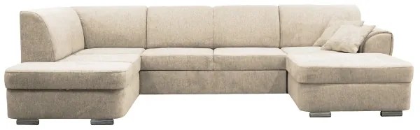 U-alakú, kihúzható sarokülőgarnitúra tárolóval SERPA, balos, bézs