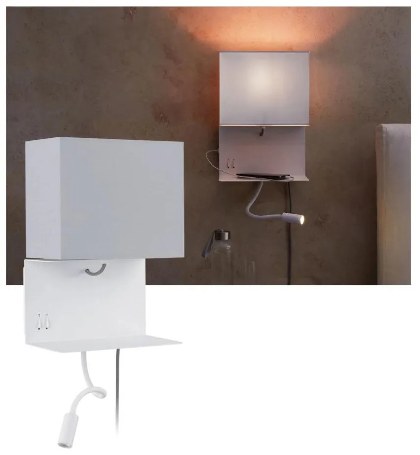 Paulmann 78913 - LED/2,5W + 1xE27/40W Fali lámpa USB-vel MERANI 230V