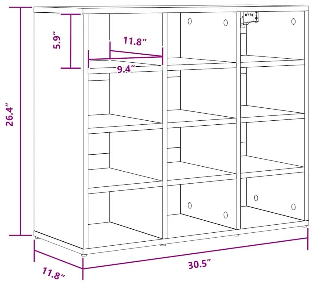 Cipősszekrény polcokkal Fehér 77.5 x 30 x 67 cm Faanyag