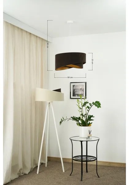 Brilagi - LED Csillár zsinóron LYRA 1xE27/15W/230V sötét barna/arany