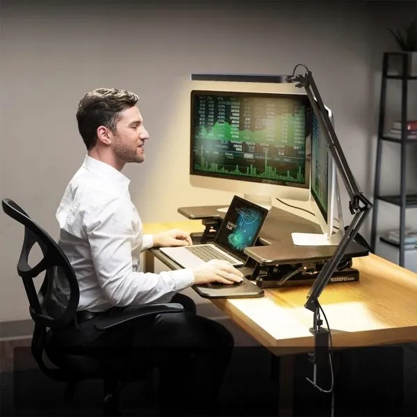 Fényerőszabályozható LED csipeszes asztali lámpa LED/10W/5V 3000/4000/6000K fekete