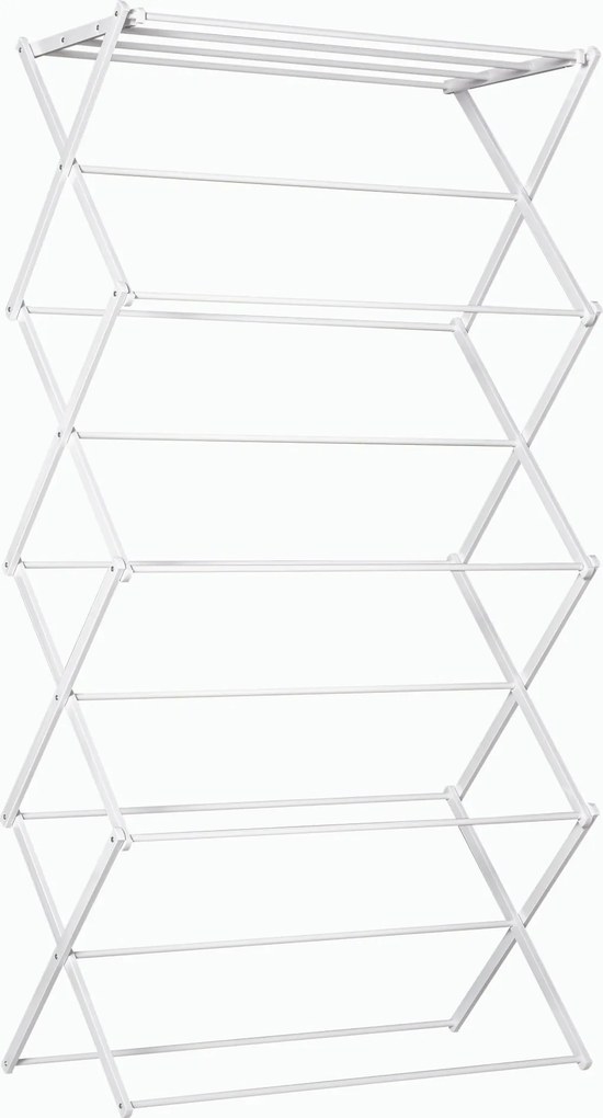 HOMCOM Összecsukható Ruhaszárító Állvány 8-Szintes Szárító Torony Fehér 74 x 35 x 144 cm | Aosom