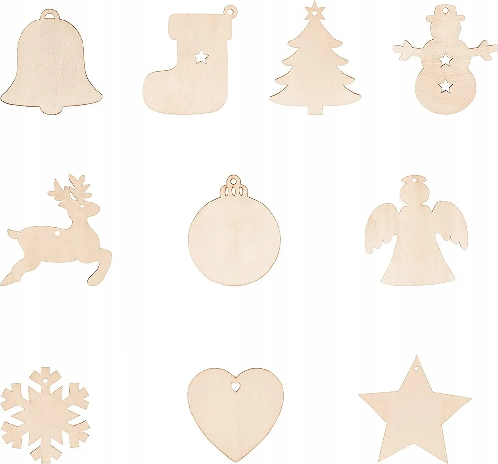 Karácsonyi Dekoráció MIX Rétegelt Lemez Dekoráció 40db 3cm Karácsonyi Medálok Bombák