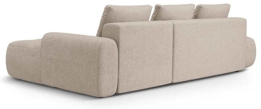 Világosbarna kinyitható-tárolóhelyes sarokkanapé (jobb oldali-heverő résszel) Linz – Cosmopolitan Design