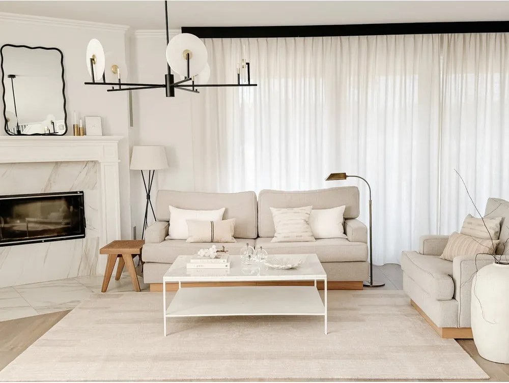 Bézs gyapjú szőnyeg 160x240 cm Agnus Brush Lines – Agnella