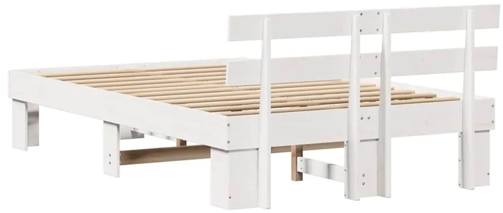 Ágykeret fejtámlával Fehér 140 x 190 cm