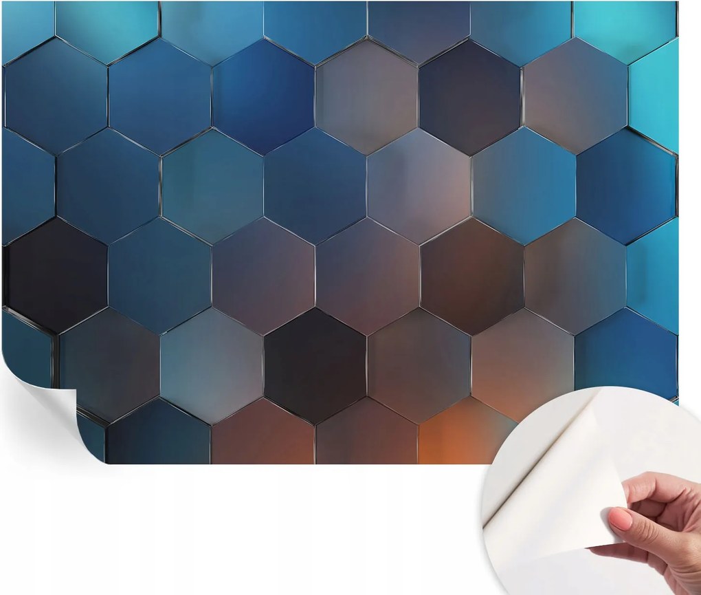 Fotótapéta Öntapadós tapéta a szobába Kék hexagonok 152x104 cm