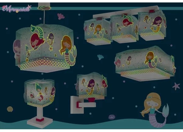 Dalber 63449 - Gyermek fali lámpa MERMAIDS 1xE27/60W/230V