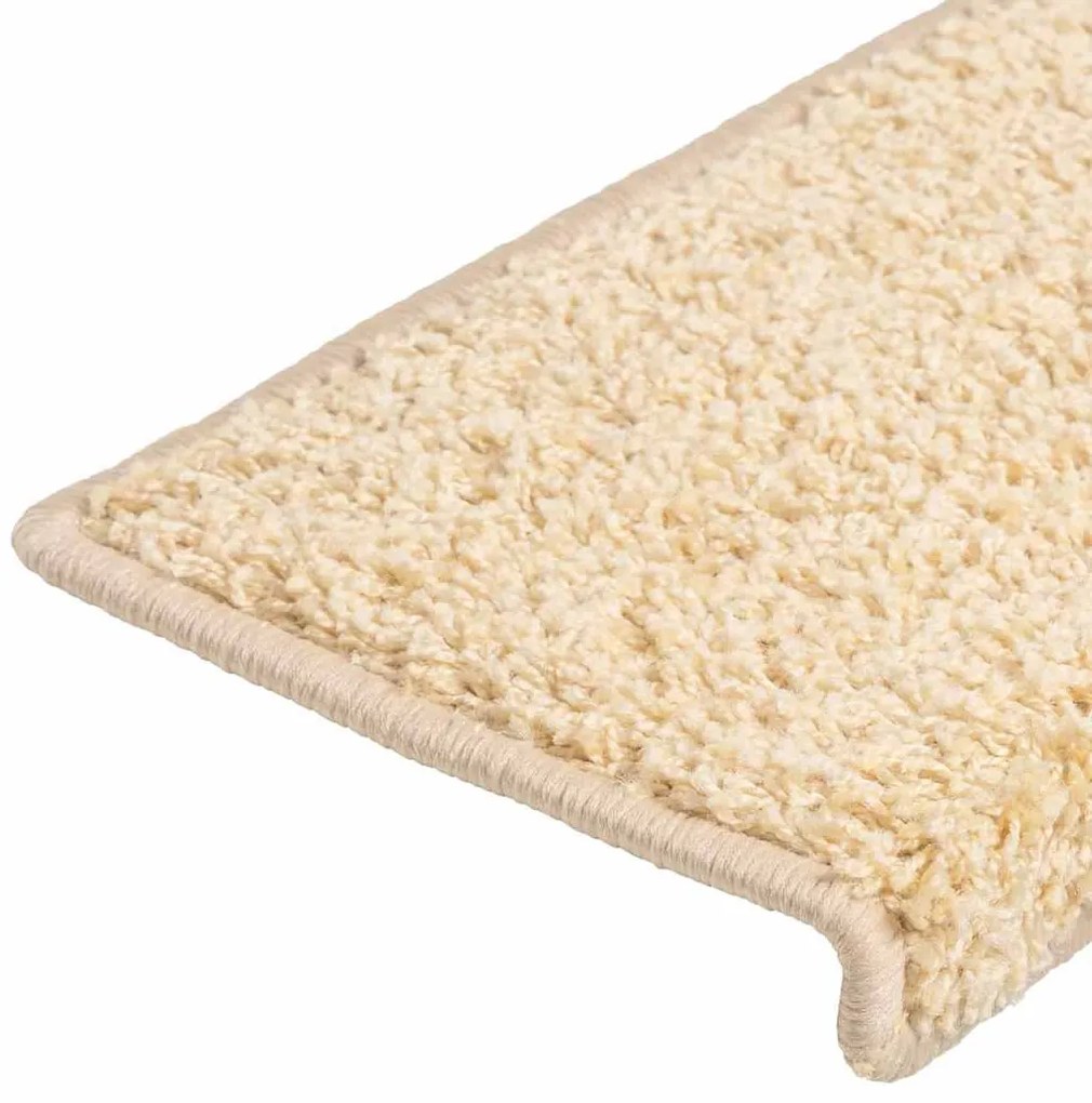 20 db krémszínű lépcsőszőnyeg, téglalap alakú széllel, 65 x 21 x 4 cm
