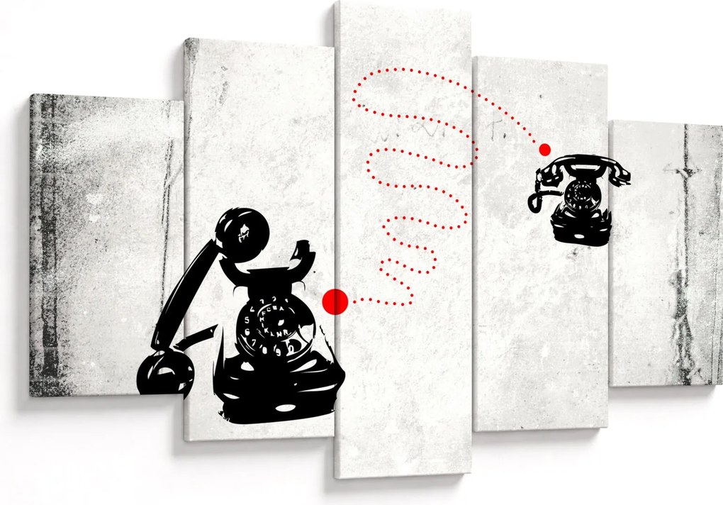 Kép - Telefon rajza Banksy stílusában (150x105 cm)