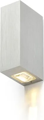 RENDL NICK II fali lámpa szálcsiszolt alumínium 230V LED 2x3W 10° IP54 3000K