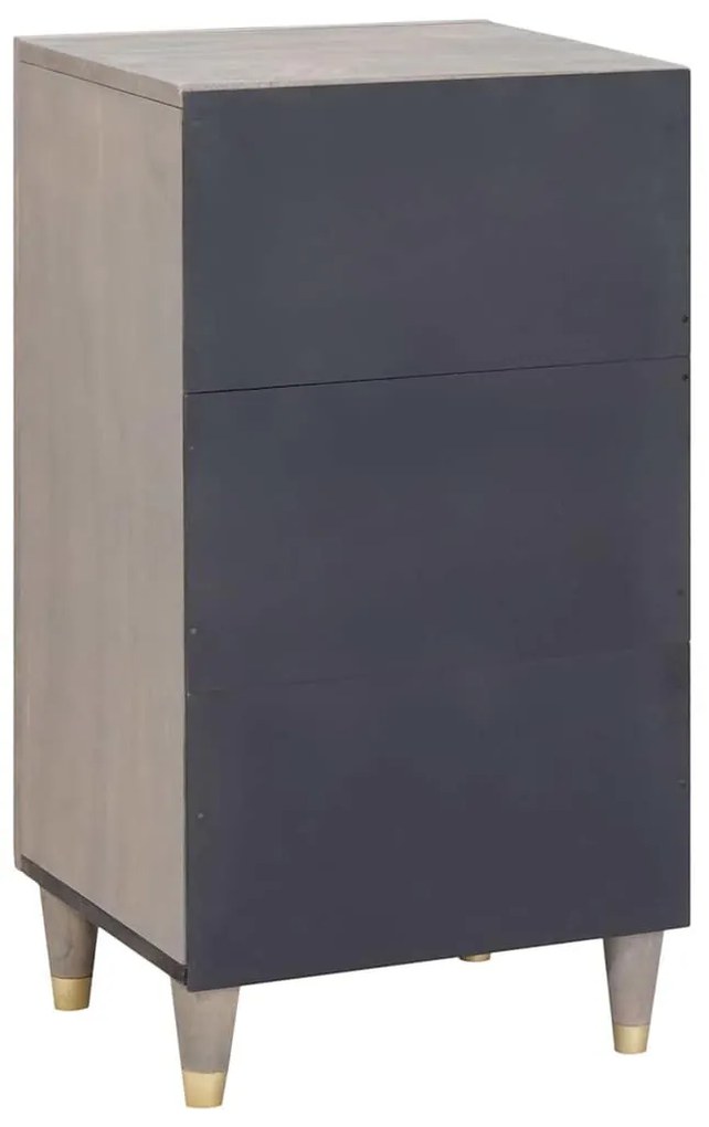 Széf polcokkal Szürke és Arany 40 x 33.5 x 75 cm Tömör mangófa