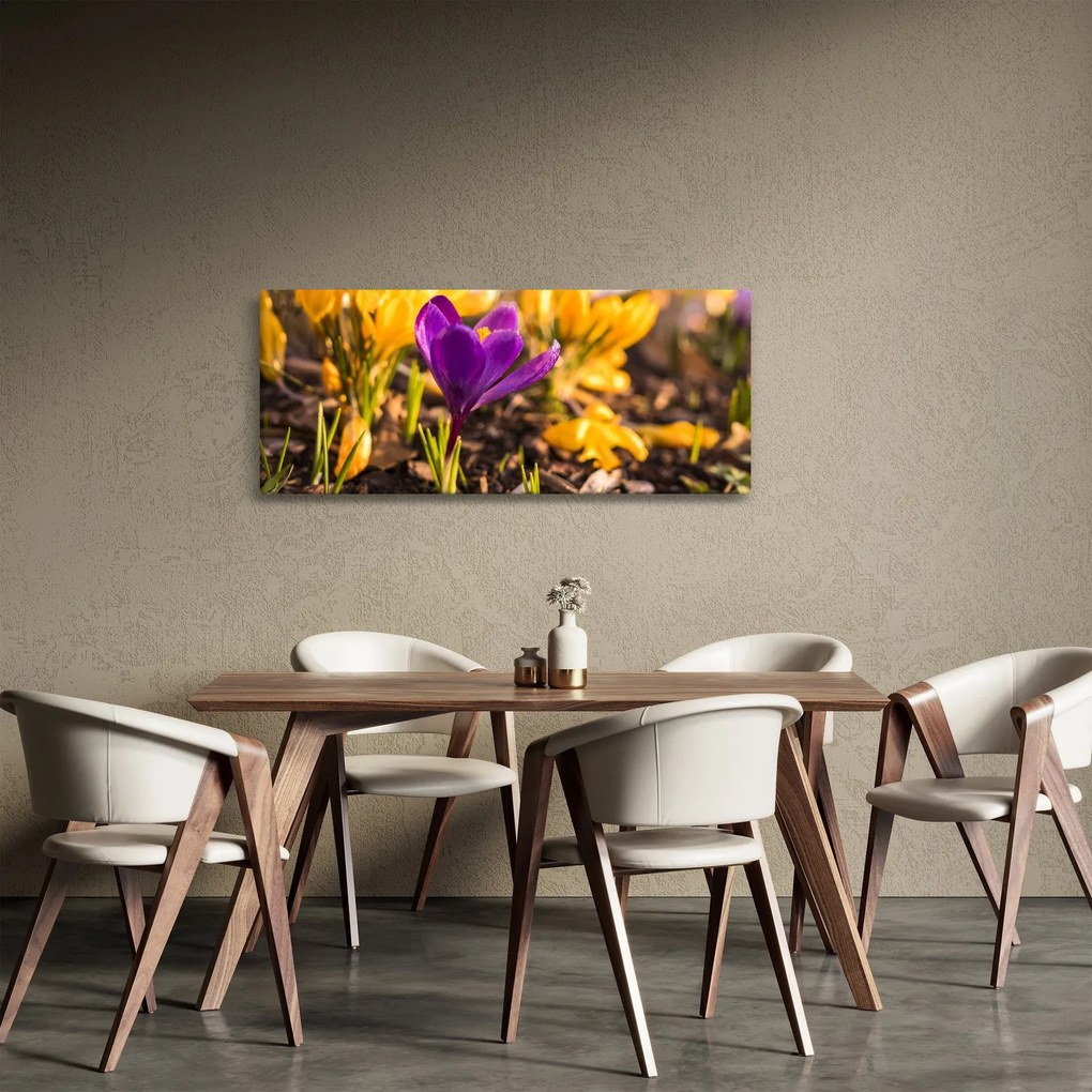 Lila virágok képe (120x50 cm)