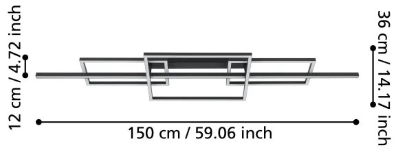 Eglo 390282 - LED Dimmelhető felületre szerelhető csillár PUEBLA LED/34,5W/230V 3000K